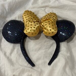 Sequin Black and Gold Bow Mickey Mouse Headband